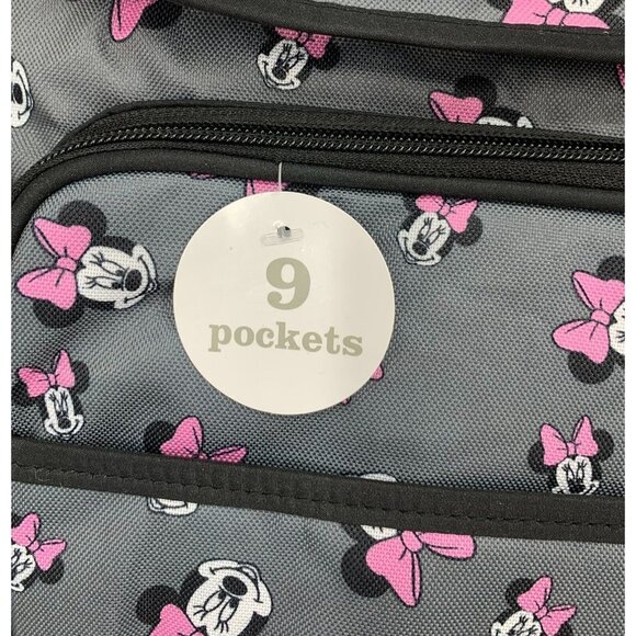Disney Minnie Mouse Multi-Piece Diaper Baby Back Pack Set Insulated 9 Pocket New - Picture 2 of 9